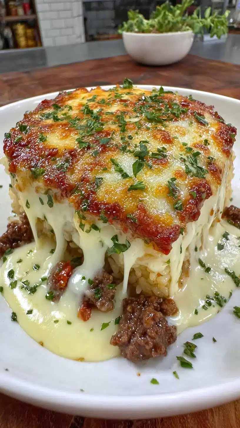 Cheesy Ground Beef and Rice Casserole