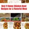 Delicious honey chicken bowl with vegetables and rice for a healthy meal