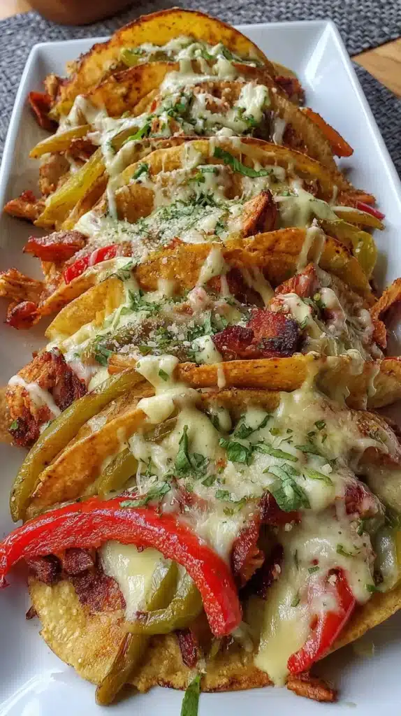 Delicious dump-and-go crockpot chicken fajitas served with toppings