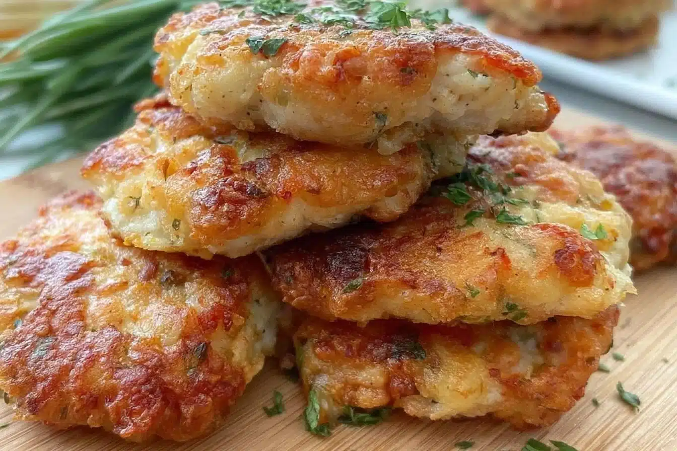 Delicious gluten-free chicken fritters served on a plate