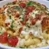 High protein chicken parmesan casserole dish served in a bowl