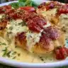 Low-Carb Tuscan Chicken dish garnished with herbs and vegetables