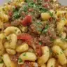 Bowl of Southern Style Goulash with pasta, meat, and vegetables