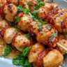 Delicious Bang Bang Chicken Skewers ready to be served