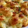 Delicious Chicken Biscuit Bake Casserole in a baking dish ready to serve