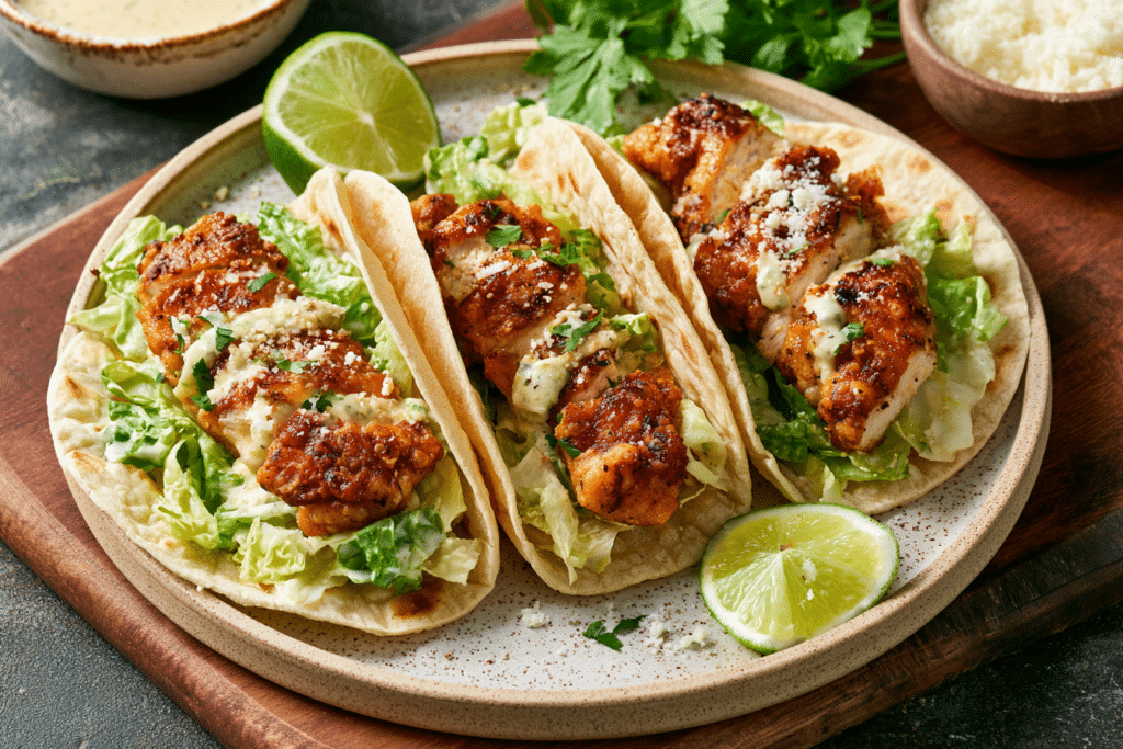 Chicken Caesar Smash Tacos: Crispy, Creamy & Easy Recipe