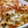 Delicious Chicken Parm Casserole served in a dish, perfect for busy weeknight dinners.