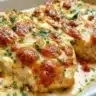 Cream cheese chicken dish with herbs and spices