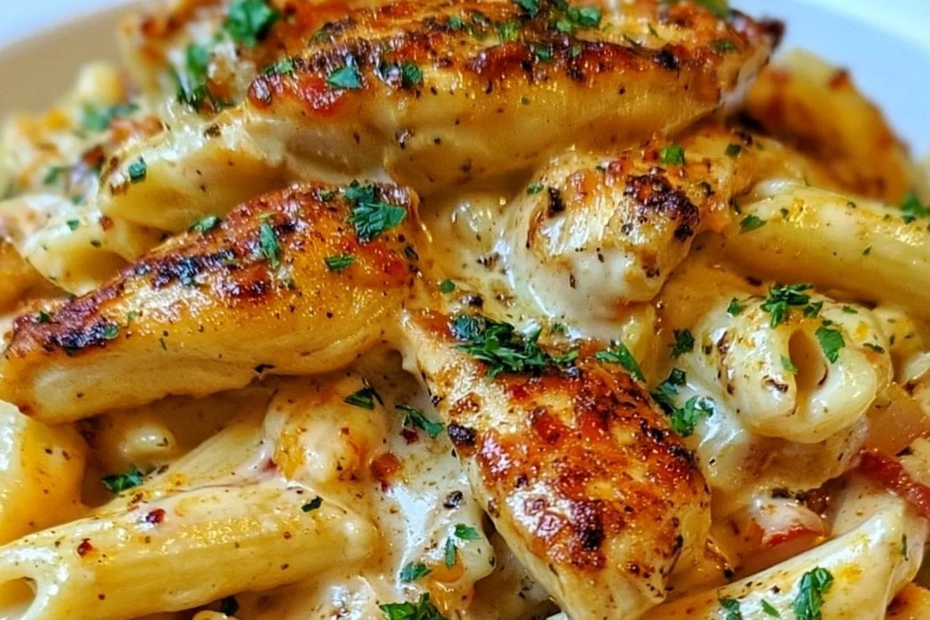 Creamy Cajun Chicken Pasta with spices and tender chicken in a creamy sauce