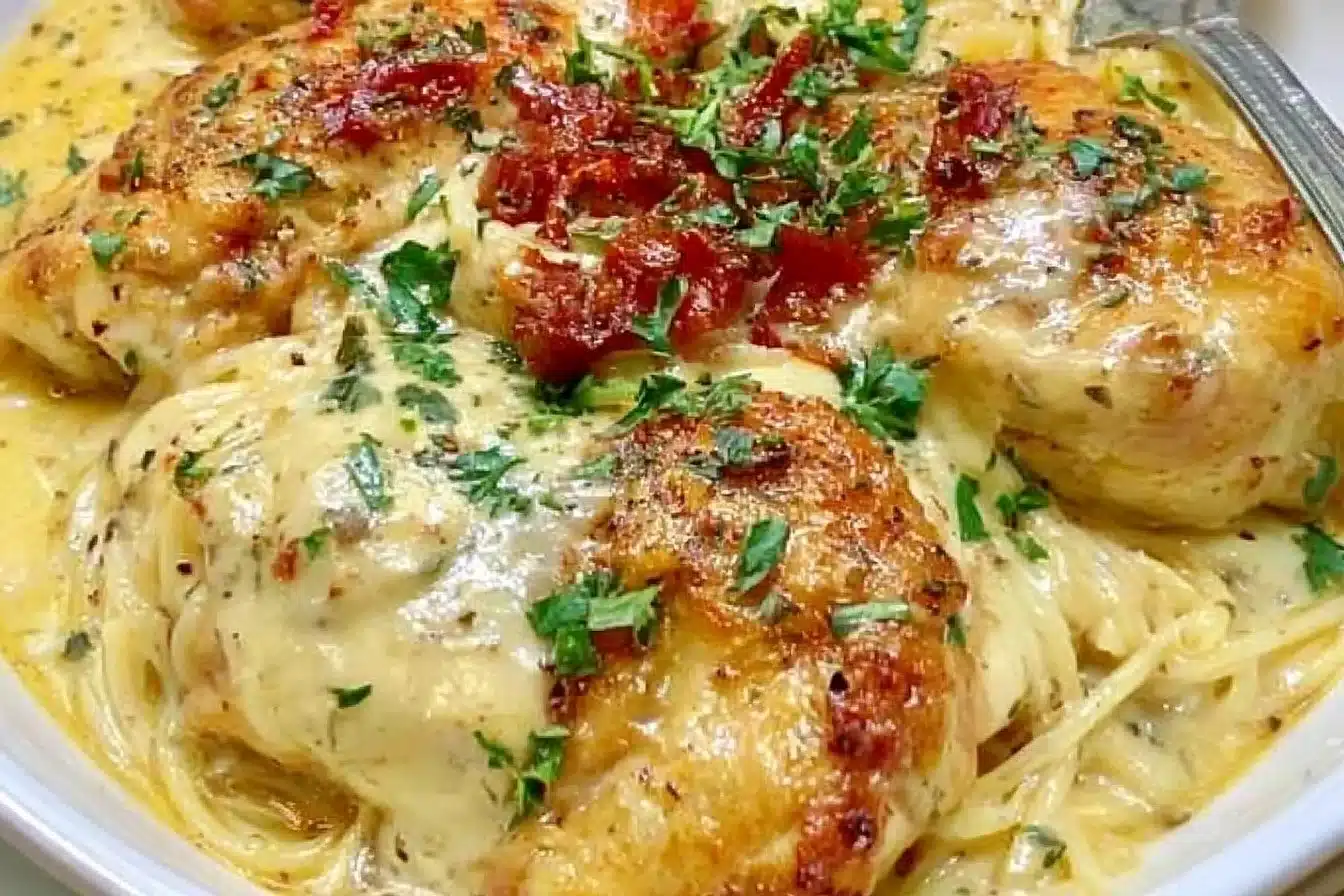 Deliciously cooked Crock Pot Angel Chicken served as a quick one-pot dinner
