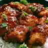 Delicious easy teriyaki chicken served with vegetables and rice