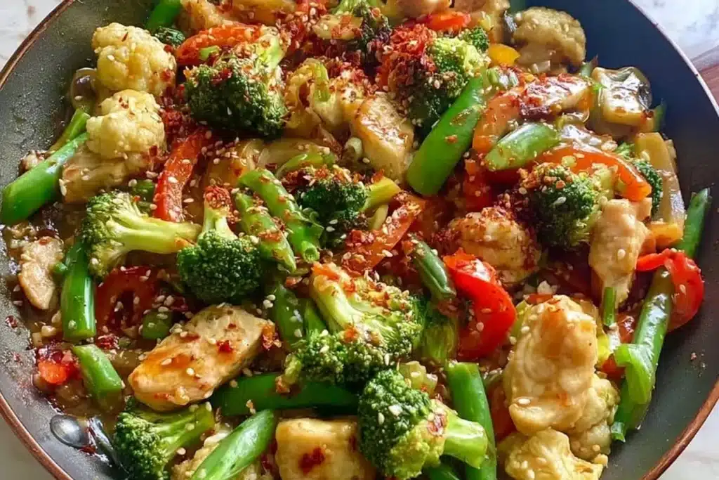 Delicious Keto Stir Fry packed with fresh vegetables and protein for a healthy meal