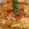 Low cooker chicken breasts with gravy served in a one pot dinner