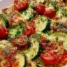 Mediterranean Chicken Zucchini Bake with fresh vegetables and spices