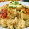 Butter Chicken and Rice Casserole in a serving dish