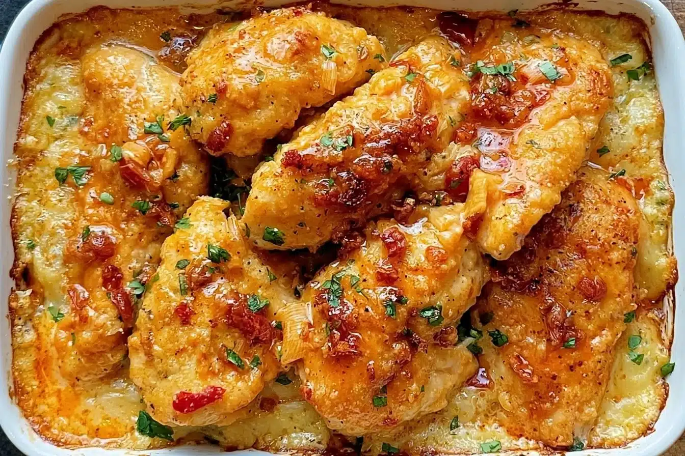 Easy and delicious Bang Bang Chicken Bake ready in 30 minutes.