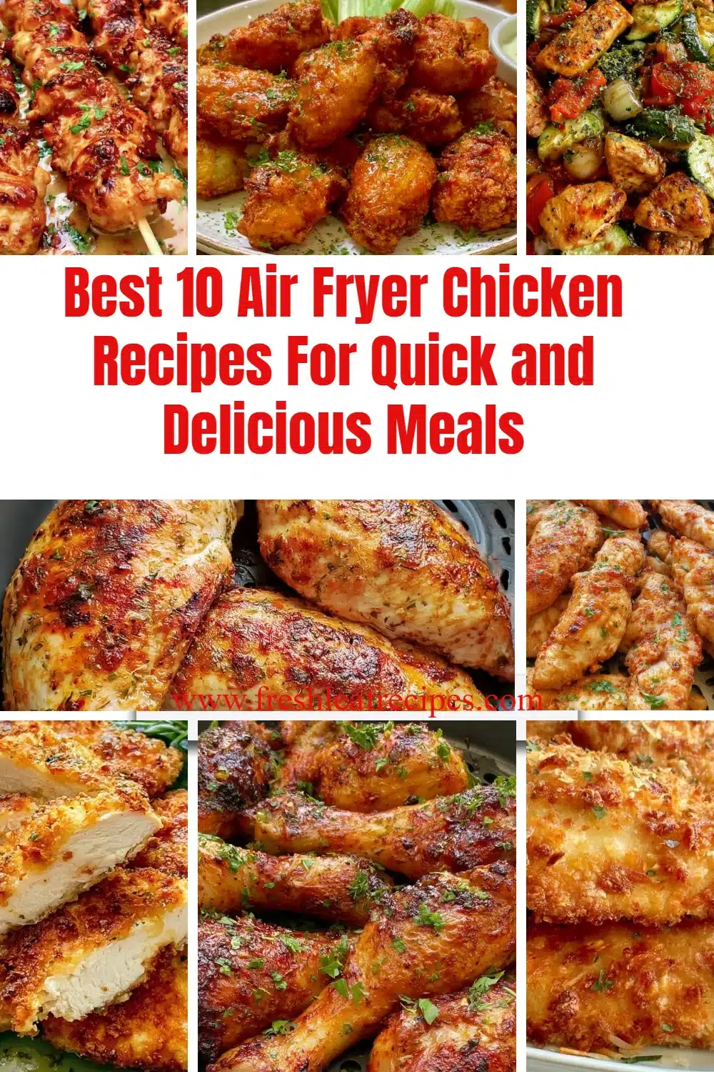 A plate of crispy air fryer chicken served with vegetables