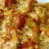 Buffalo Chicken Skillet Casserole in a pan, easy 30-minute dinner recipe