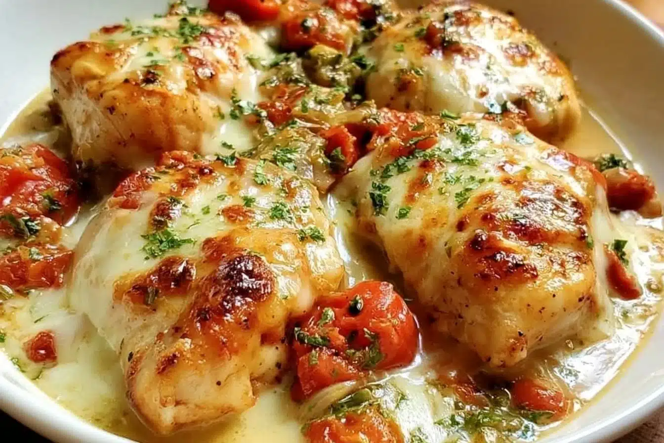 Creamy Low-Carb Tuscan Chicken served with fresh herbs and vegetables