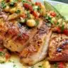 Delicious Fiesta Lime Chicken served with lime wedges on a plate.