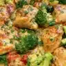 Garlic Chicken with Broccoli and Spinach dish served on a plate