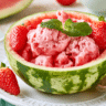 Homemade Watermelon Ice Cream in a Watermelon Shell Recipe