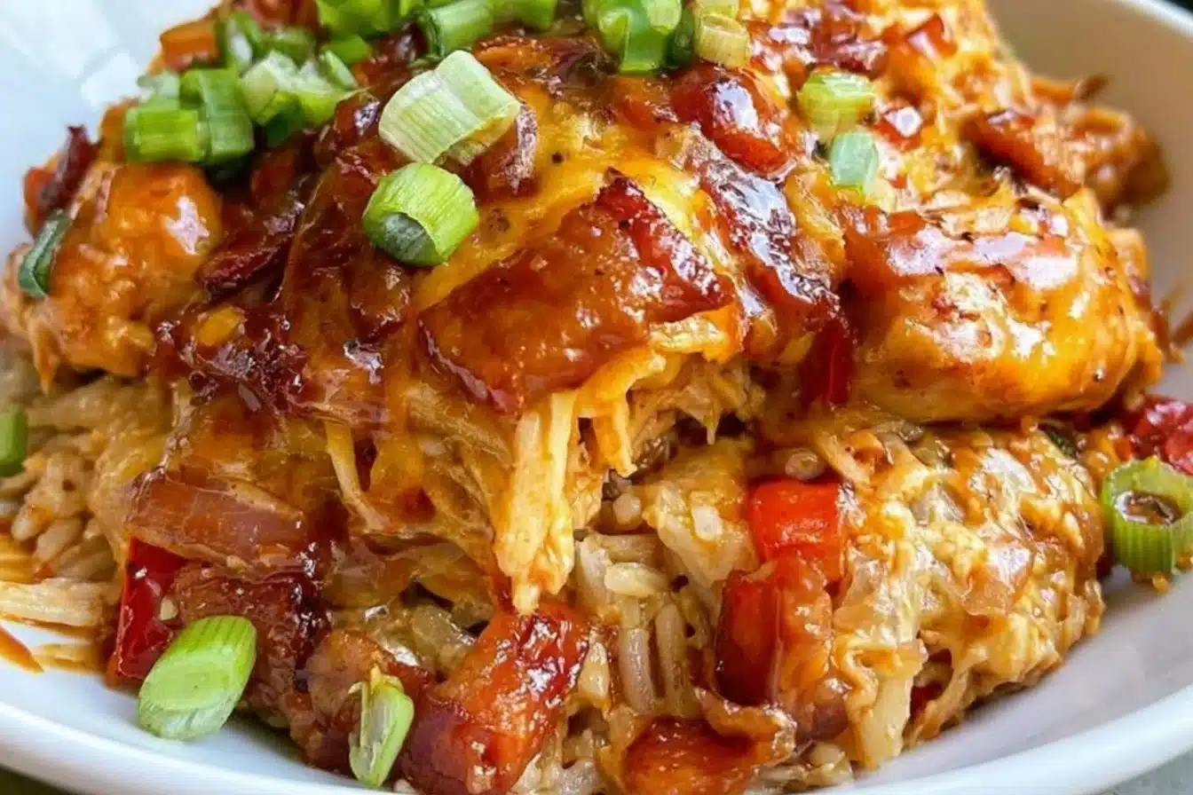 Delicious Keto BBQ Chicken Casserole served in a one-pot dish