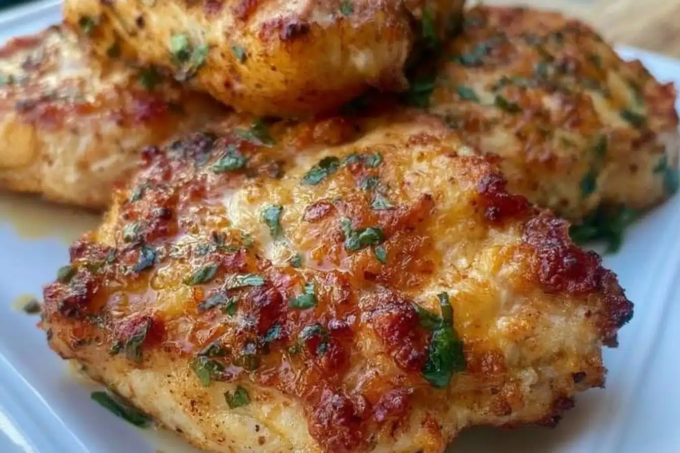 Keto Smoky Ranch Garlic Smash Chicken ready to serve on a plate