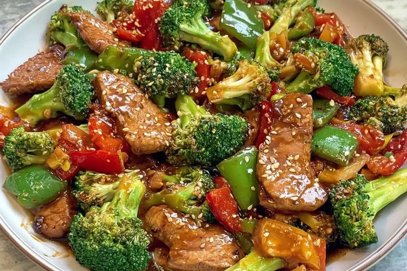 Delicious Keto Stir Fry with colorful vegetables and protein in a bowl