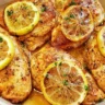 Plate of lemon pepper chicken served with vegetables ready for a quick weeknight dinner