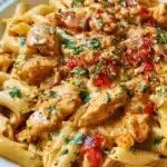 One pot Marry Me Chicken Pasta dish ready for a busy weeknight dinner