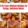 Crispy air fryer chicken dish served on a plate with fresh herbs