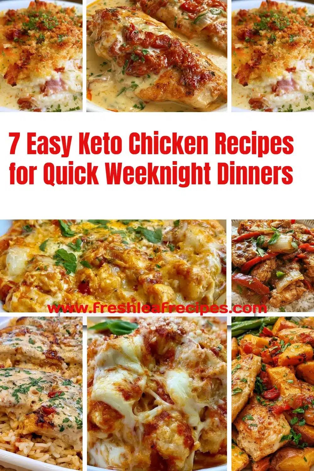 Delicious keto chicken recipes for quick weeknight dinners on a table
