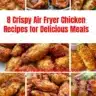 Plate of crispy air fryer chicken served with a side of vegetables