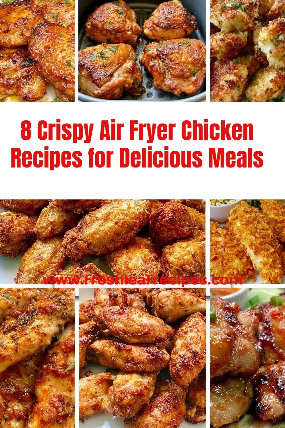 Plate of crispy air fryer chicken served with a side of vegetables