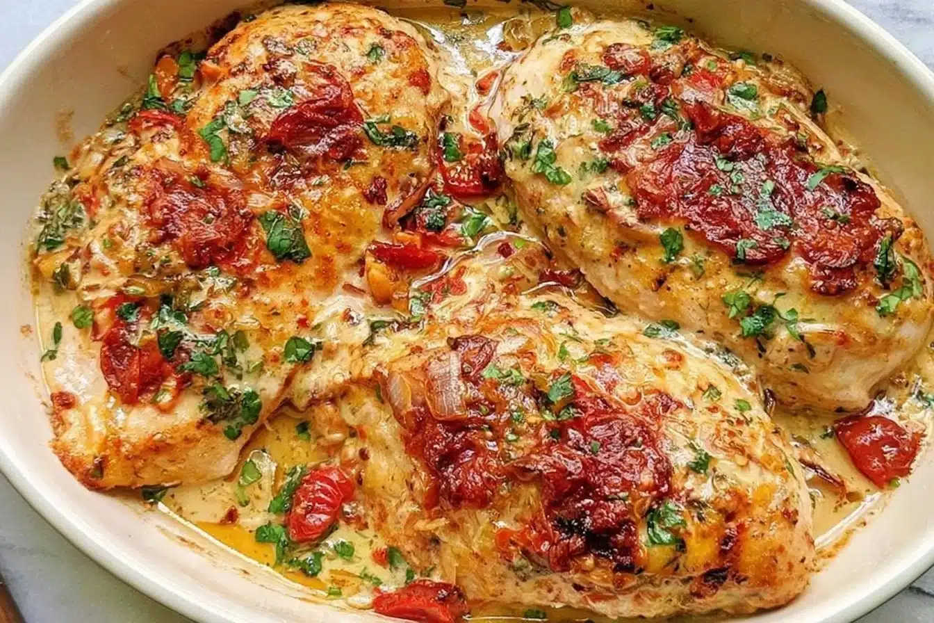 Easy baked chicken breast for a quick weeknight dinner in the oven