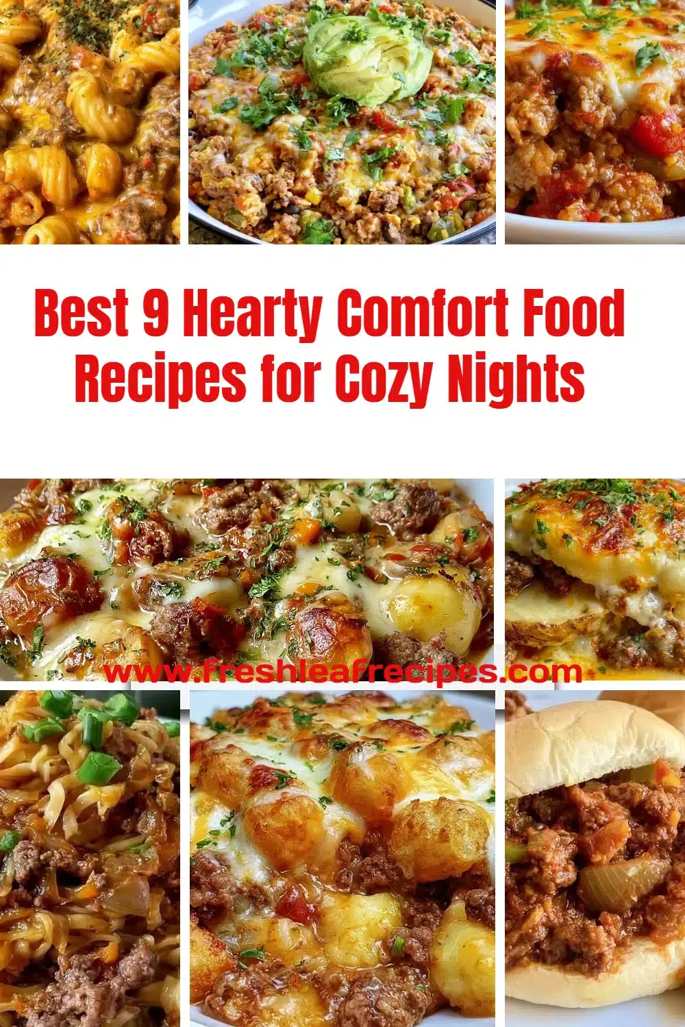 Delicious hearty comfort food recipes for cozy nights featuring warm meals.
