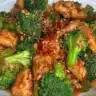 Delicious Chinese chicken and broccoli dish on a plate