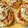 Delicious creamy ranch chicken served with fresh vegetables.