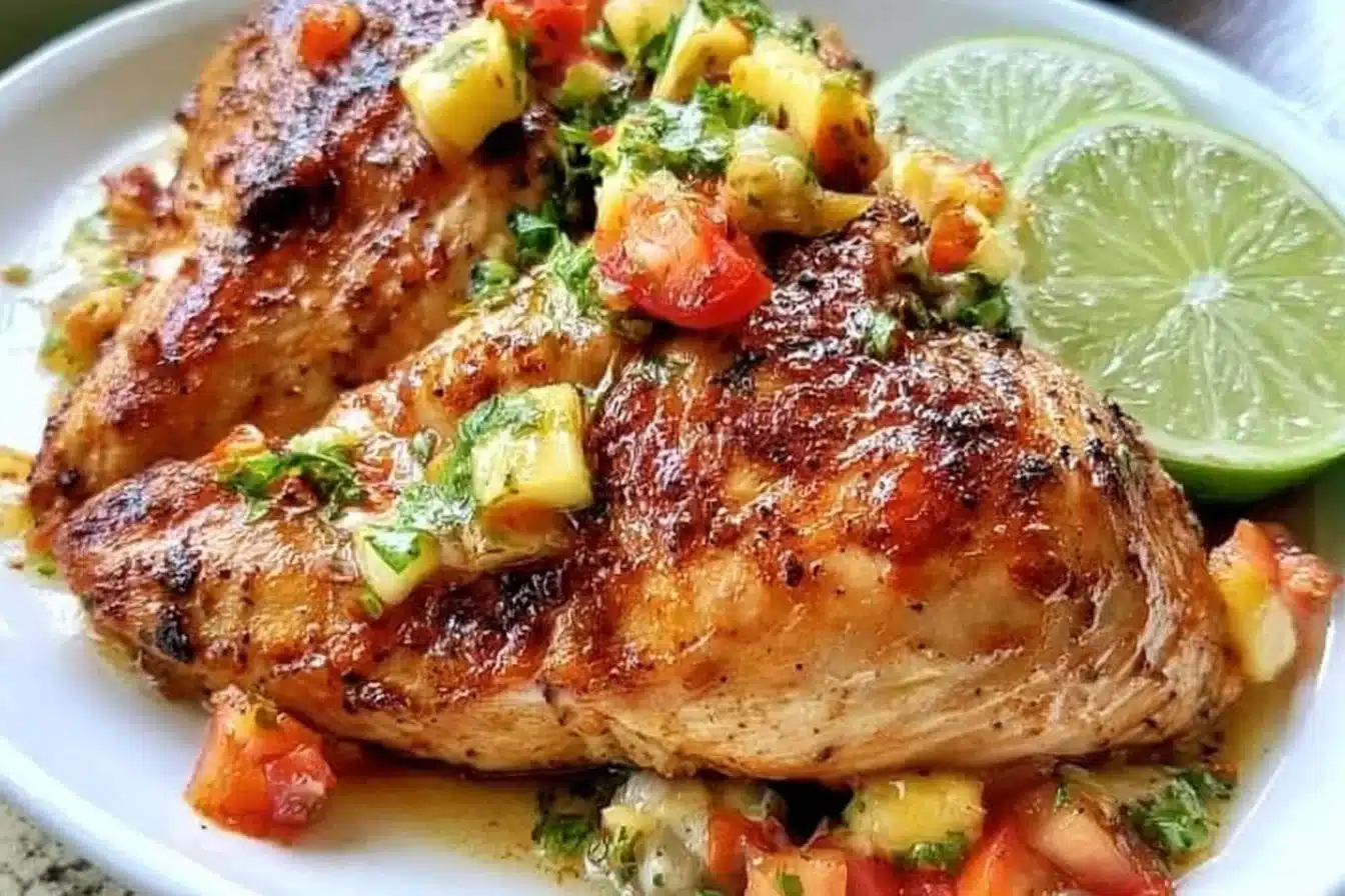 Fiesta Lime Chicken dish served in a colorful one pot meal.