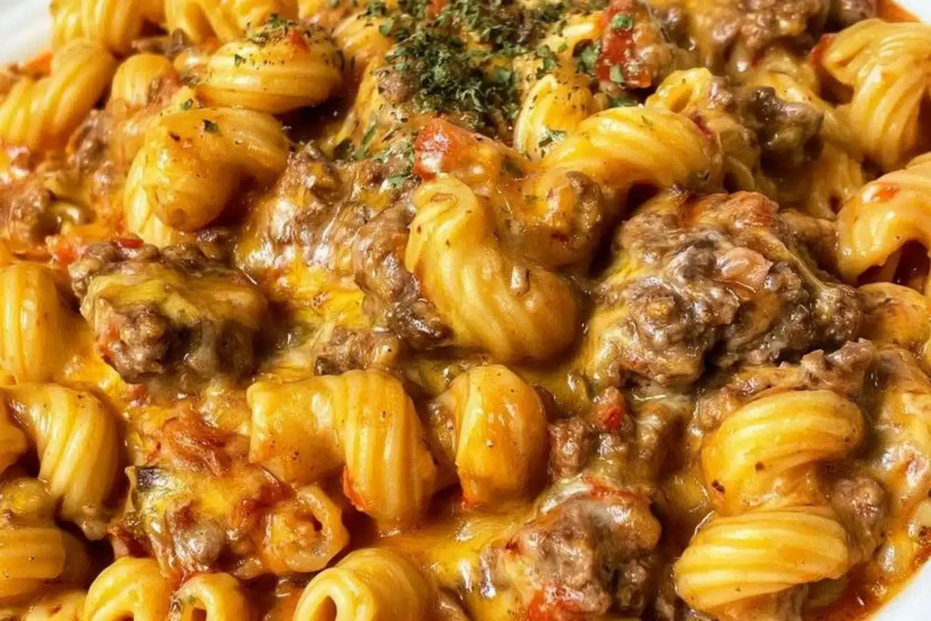 Homemade Hamburger Helper one pot pasta dish cooked in 30 minutes