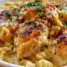 No Peek Chicken Casserole served in a dish, quick and easy one-pot meal.