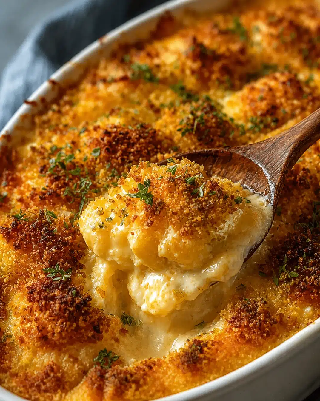 Dolly Parton's baked macaroni and cheese casserole, a classic comfort dish