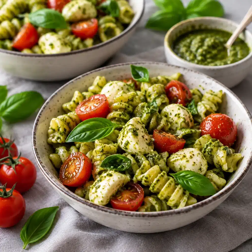 Delicious Christmas Chicken Pesto Pasta Meal Prep with asparagus and tomatoes