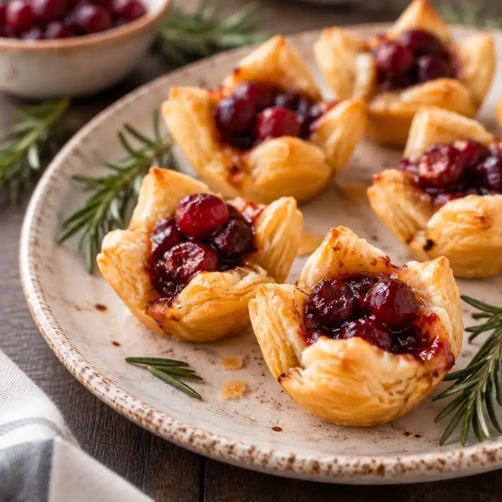Cranberry Brie Chicken Pasta Bake topped with melted cheese and cranberries