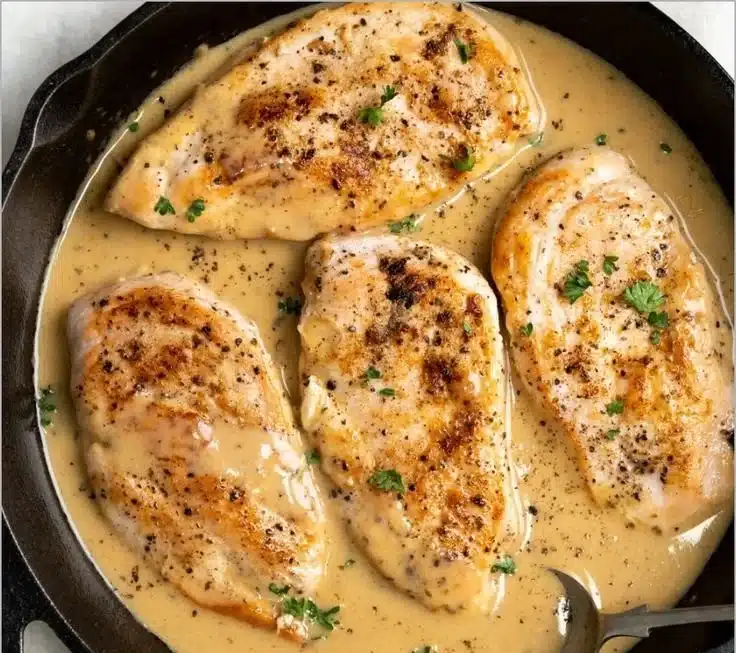 Creamy ranch chicken dish with herbs and spices