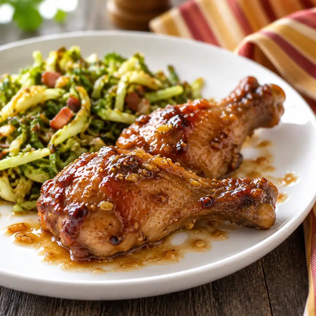 Crispy Air Fryer Christmas Chicken Drumsticks with Maple Dijon glaze