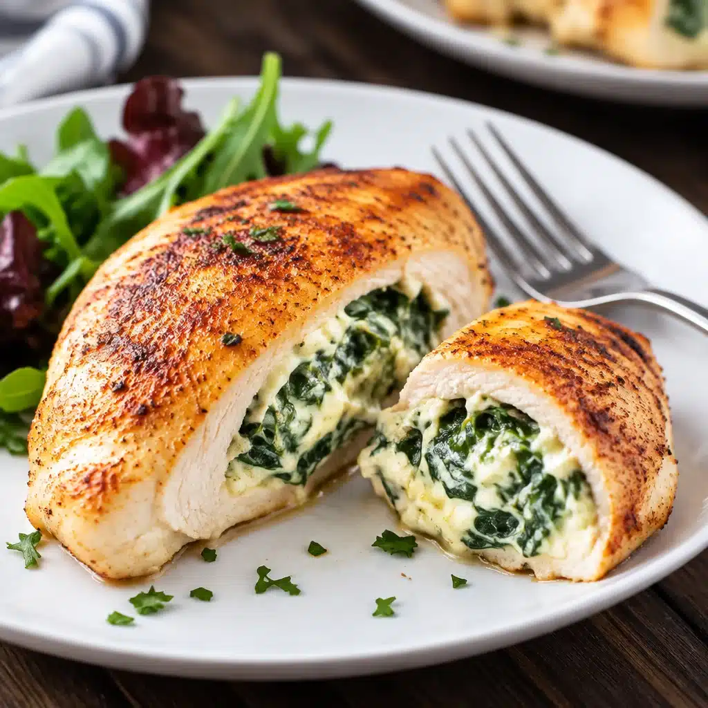Delicious Stuffed Chicken Meal Prep featuring Spinach & Cream Cheese.